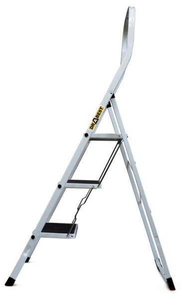 Ocelové schůdky 3 stupně DRABEST KITCHEN-3 PRO bílé