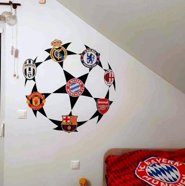 INSPIO Samolepky na zeď - Fotbalové kluby UEFA