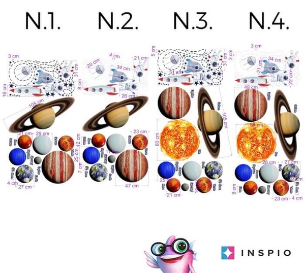 INSPIO Samolepky na zeď - Vesmír, planety, sluneční soustava N.1
