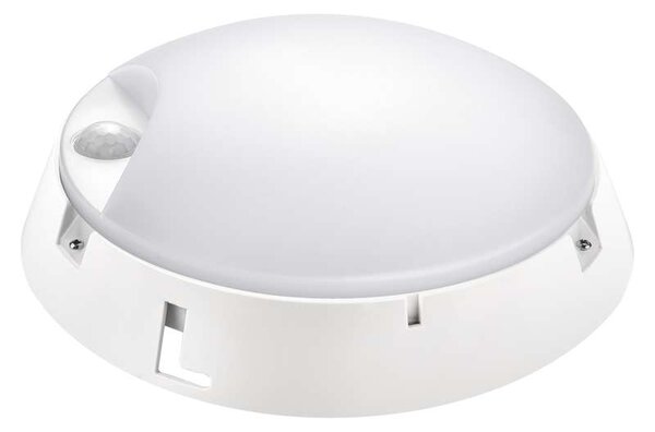 Emos ZM3131 ZURI - LED nástěnné venkovní svítidlo se senzorem IP54, 14W, 3000K, 1000lm (LED kulaté svítidlo na zeď s čidlem pohybu, černá nebo bílá barva ( součástí ))