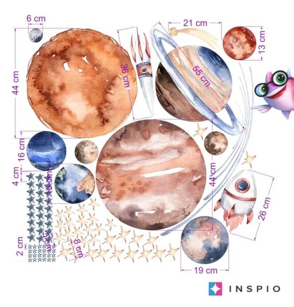 INSPIO Samolepky na zeď - Vesmír s hvězdami