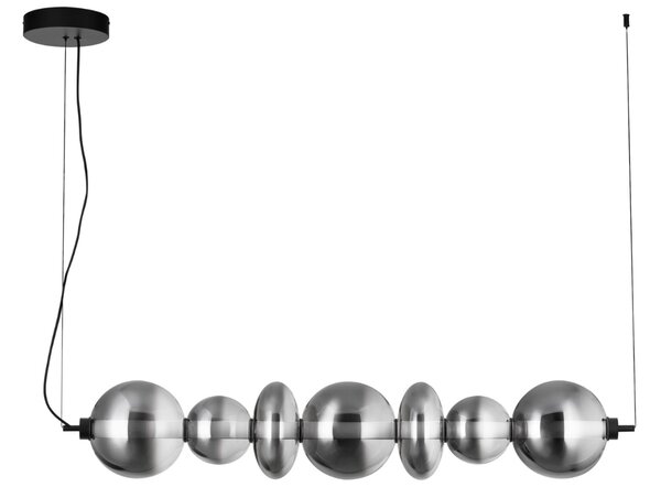 Kouřově šedé skleněné závěsné LED světlo Nova Luce Bally 117 cm