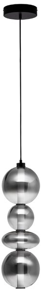 Kouřově šedé skleněné závěsné LED světlo Nova Luce Bally II. 20 cm