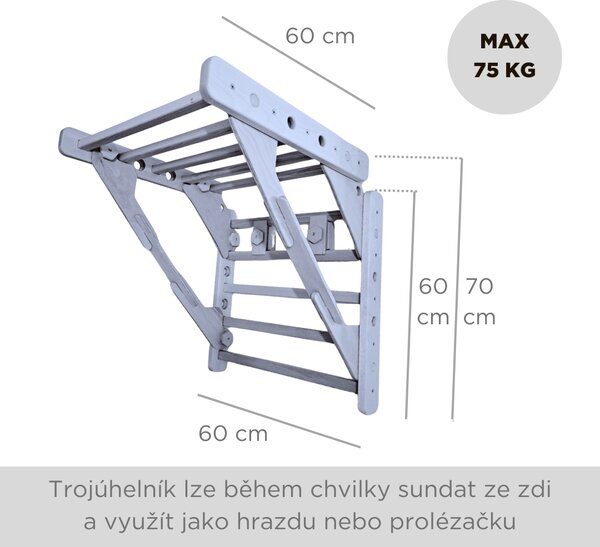 Antonieemma Pikler trojúhelník k zavěšení na zeď kolébky Baby a houpačky Junior