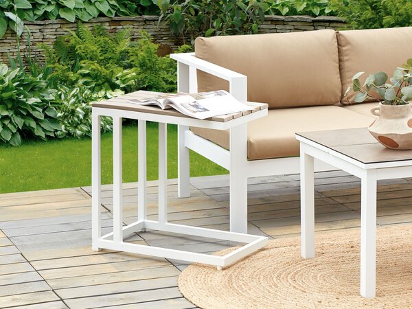 Zahradní odkládací stolek MESSINA 60 cm 35 cm Bílá