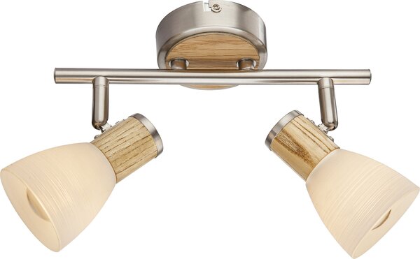 Globo 54352-2 GYLFI - Stropní nebo nástěnné svítidlo s dřevěnými prvky (Dřevěná dvoubodovka na strop i na zeď)