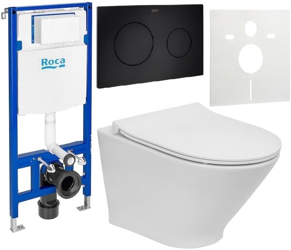 Sada WC mísa se sedátkem s pomalým sklápěním Roca Gap Round A34H0N3000, podomítkový WC modul Roca Duplo One A890070020, A890189206, A890063000