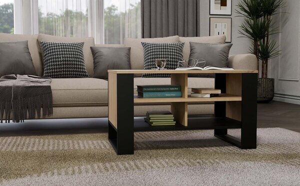 TP Living Konferenční stolek LAWA Modern 4P Slim dub artisan/černý