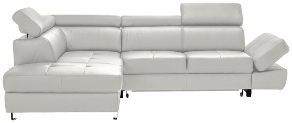 ROHOVÁ SEDAČKA, textil, kůže, světle šedá Celina Home - Sedací soupravy