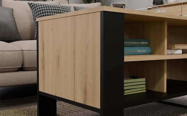 TP Living Konferenční stolek LAWA Modern 4P Slim dub artisan/černý