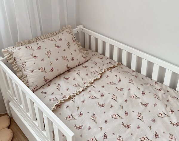 Ložní povlečení - komplet - motýlci Velikost: 75x100, 50x40, Polštář ušít pro: starší dítě