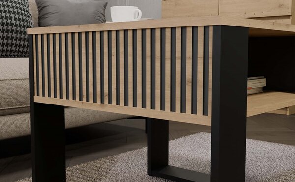 TP Living Konferenční stolek Lawa Modern 2P MINI SLIM dub artisan/černý