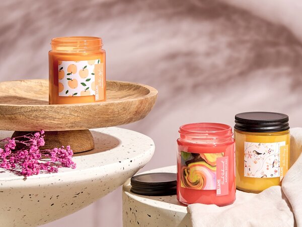 Sada 3 vonných svíček FRUITY BLOOM Sojový vosk Ovocné tóny