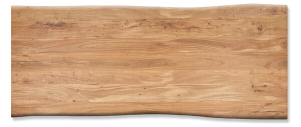DELIFE Jídelní stůl Edge 240x100 cm akácie přírodní nerezová ocel široký Live-Edge