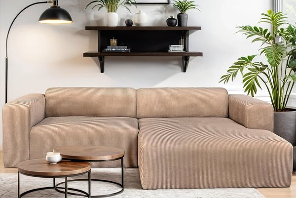 ROHOVÁ SEDAČKA, textil, světle hnědá P & B - Sedací soupravy, Online Only
