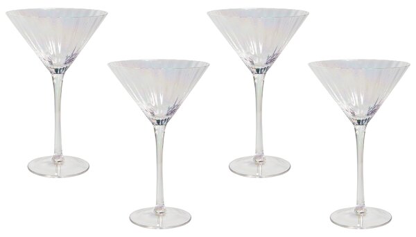 Sada 4 sklenic na martini MORGANITE 220 ml Průhledná