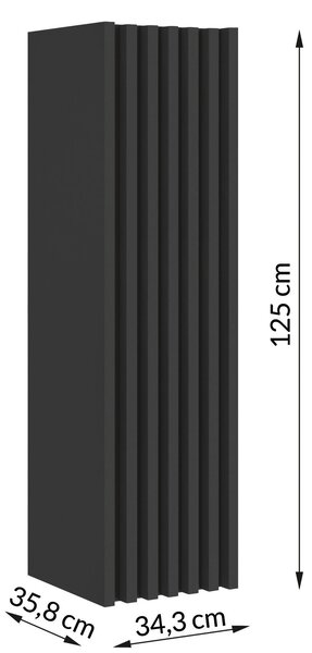 MIDI SKŘÍŇKA, černá, 35/125/36 cm MID.YOU - Úzké skříňky do koupelny, Online Only