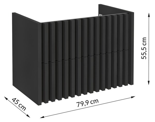 SKŘÍŇKA S UMYVADLEM, černá, černá, 81 cm MID.YOU - Koupelnové série, Online Only
