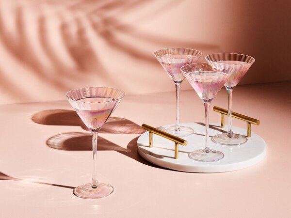 Sada 4 sklenic na martini MORGANITE 220 ml Průhledná