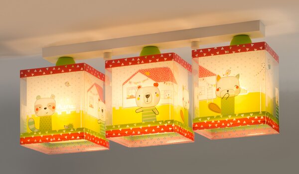 Dalber 11673 MY SWEET HOME - Dětský stropní lustr +Dárek LED žárovky (Stropní trojramenné dětské svítidlo)