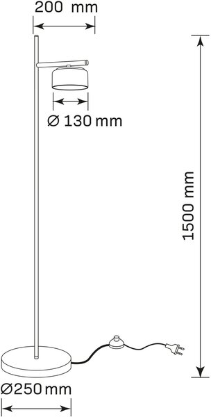 Goldlux Ofelia stojací lampa 1x10 W černá 331489