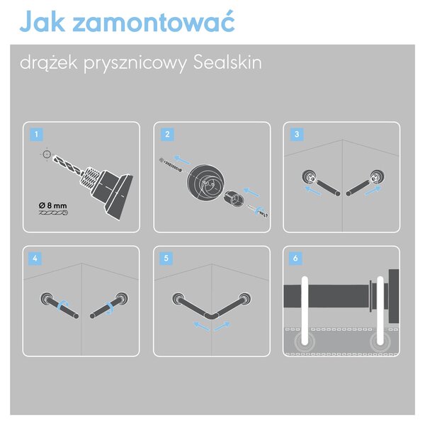 Sealskin Seallux tyč sprchového závěsu 800619