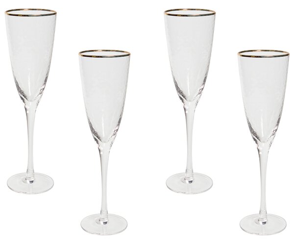Sada 4 sklenic na šampaňské TOPAZ 250 ml Průhledná