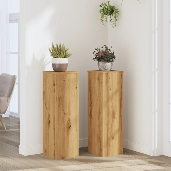 Stojany na rostliny 2 ks dub artisan 25 x 25 x 80 cm kompozit