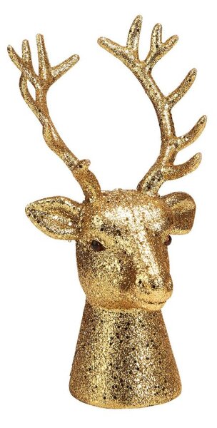 X-MAS Hlava jelena 16 cm - zlatá