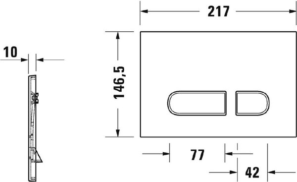 Duravit DuraSystem splachovací tlačítko pro WC lesklý chrom WD5001021000