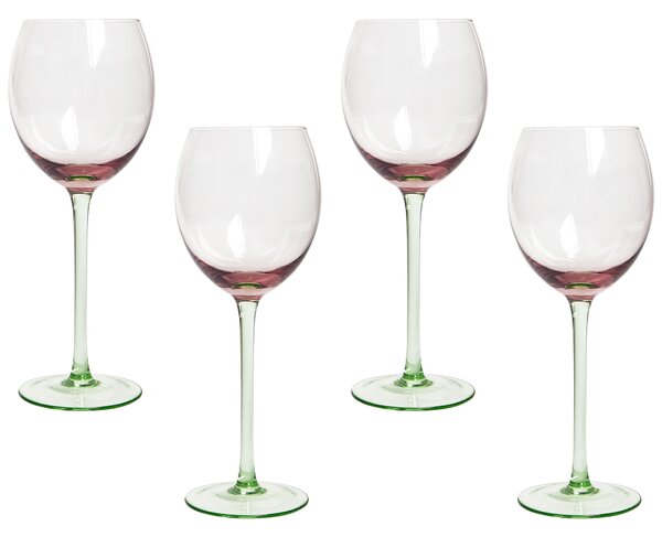 Sada 4 sklenic na víno DIOPSIDE 360 ml Růžová