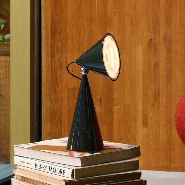 Tom Dixon LED stolní lampa Pose Task Light, antracitová, 41 cm, stmívatelný, Černá, Obývací pokoj / jídelna, Plast, Design