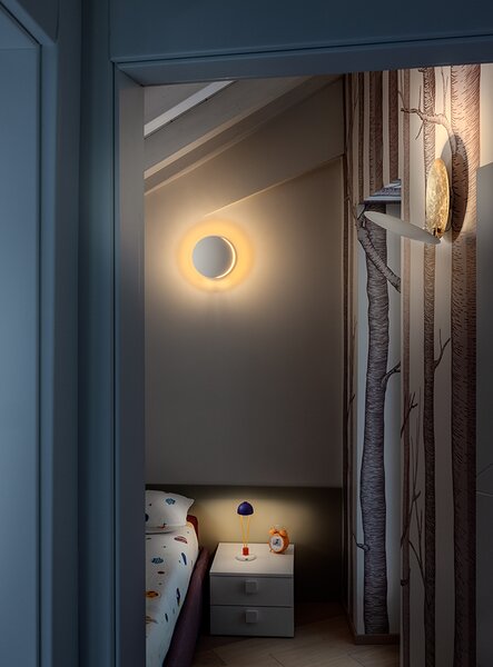 Catellani & Smith Luxusní nástěnné/stropní LED svítidlo Lederam W, Ø17 cm, 2700K, 1x15W Barva: Bílá/zlatá