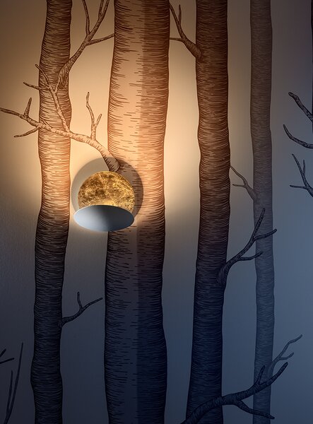 Catellani & Smith Luxusní nástěnné/stropní LED svítidlo Lederam W, Ø17 cm, 2700K, 1x15W Barva: Bílá/zlatá