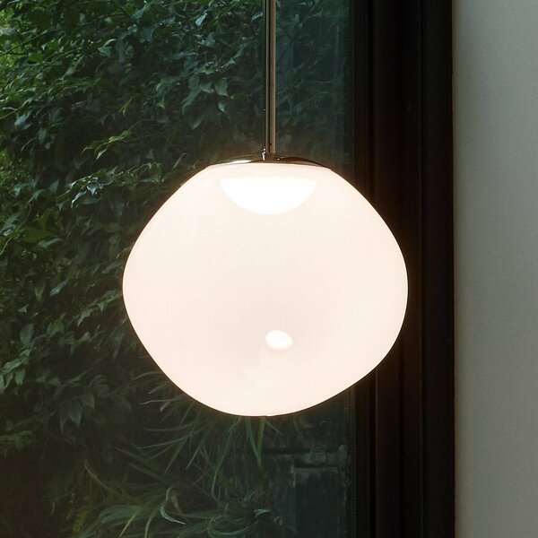 Tom Dixon LED závěsné světlo Melt, Ø 50 cm, opálová/zlatá barva, stmívatelný, Bílá / opál, Obývací pokoj / jídelna, Plast, Design