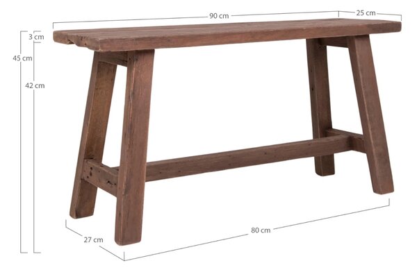 Nordic Living Masivní teaková lavice Balt 90 cm