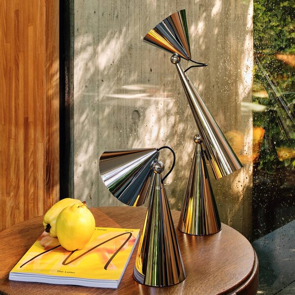 Tom Dixon LED stolní lampa Pose Task Light, stříbrná, stmívatelný, Chrom / stříbro, Obývací pokoj / jídelna, Plast, Design