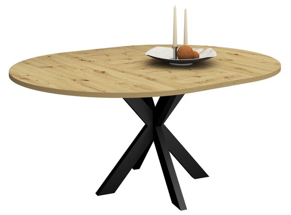 JÍDELNÍ STŮL, černá, dub artisan, 130/130/75 cm MID.YOU - Jídelní stoly, Online Only