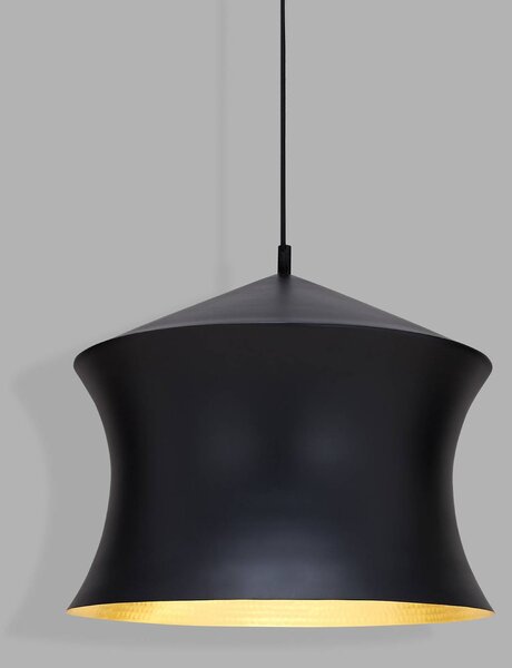 Tom Dixon LED závěsné světlo Beat Waist, černé, Ø 41 cm, stmívatelný, Černá, Obývací pokoj / jídelna, Mosaz, Design