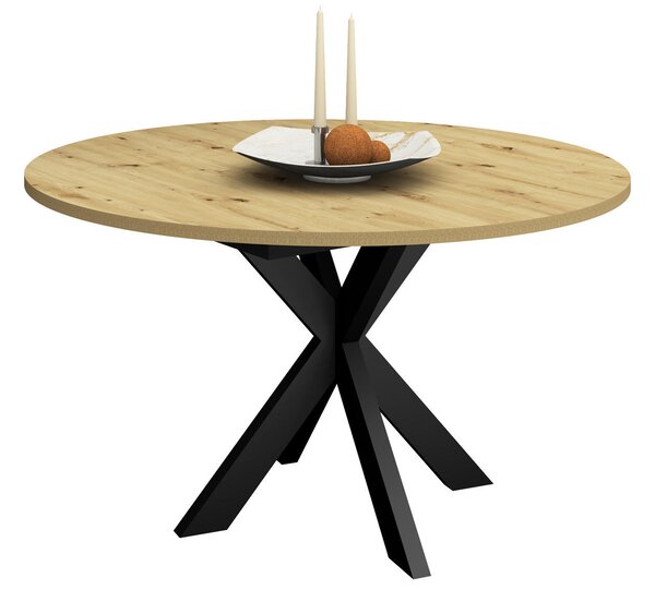 JÍDELNÍ STŮL, černá, dub artisan, 130/130/75 cm MID.YOU - Jídelní stoly, Online Only