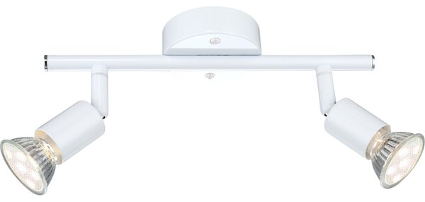 Globo 57381-2L OLANA - Levné stropní dvoubodové svítidlo s LED žárovkami 2 x 3W GU10 (Stropní dvoubodovka v bílé barvě)