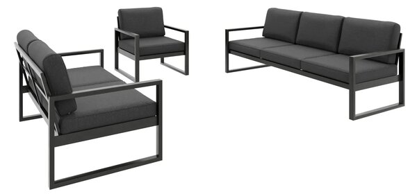 DREWMIX Zahradní sestava OUTDOOR, černá Set v tmavě šedé látce PATIO DECOR 5