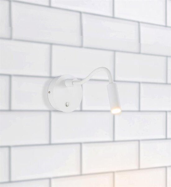 Markslojd 107324 KARLI - Nástěnné LED svítidlo na husím krku s kabelem do zásuvky a dotykovým vypínačem na svítidle (LED svítidlo vhodné za gauč nebo nad postel, vypínač na svítidle)