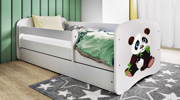 Obrázková postel Simča - panda Velikost spací plochy: 140x70, Barva: zelená, Šuplík: NE