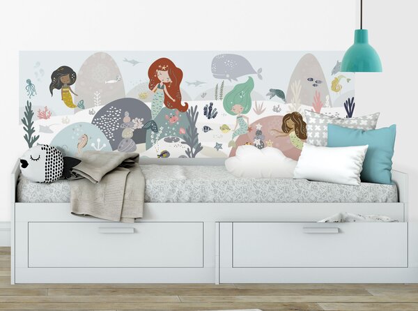 FUGU Ochrana zdi za postel - Mořské panny Varianta ochrany zdi: Delší strana postele 200x65 cm