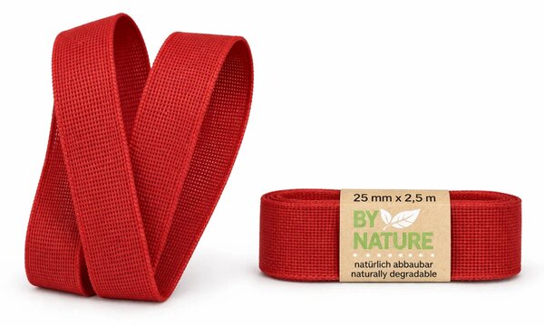Stuha látková Nature Taft – Classic Red červená 25mm x 2,5m