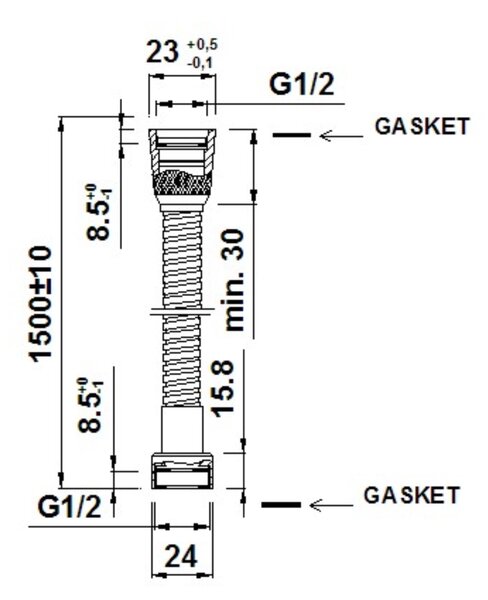 Invena sprchová hadice 150 cm chrom AW-41-150