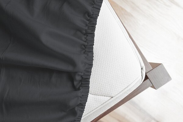 Prostěradlo Antracitové BAVLNĚNÝ MIKROPLYŠ PREMIUM Bavlněný mikroplyš 90-100 x 200-220/30