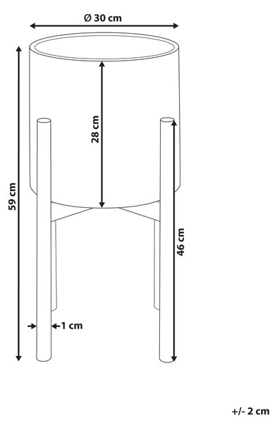 Květináč na stojanu PINSAPO Kov 30 cm Šedá