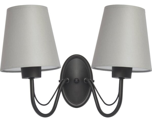 Nástěnná lampa MALBO 2xE27/15W/230V šedá/černá